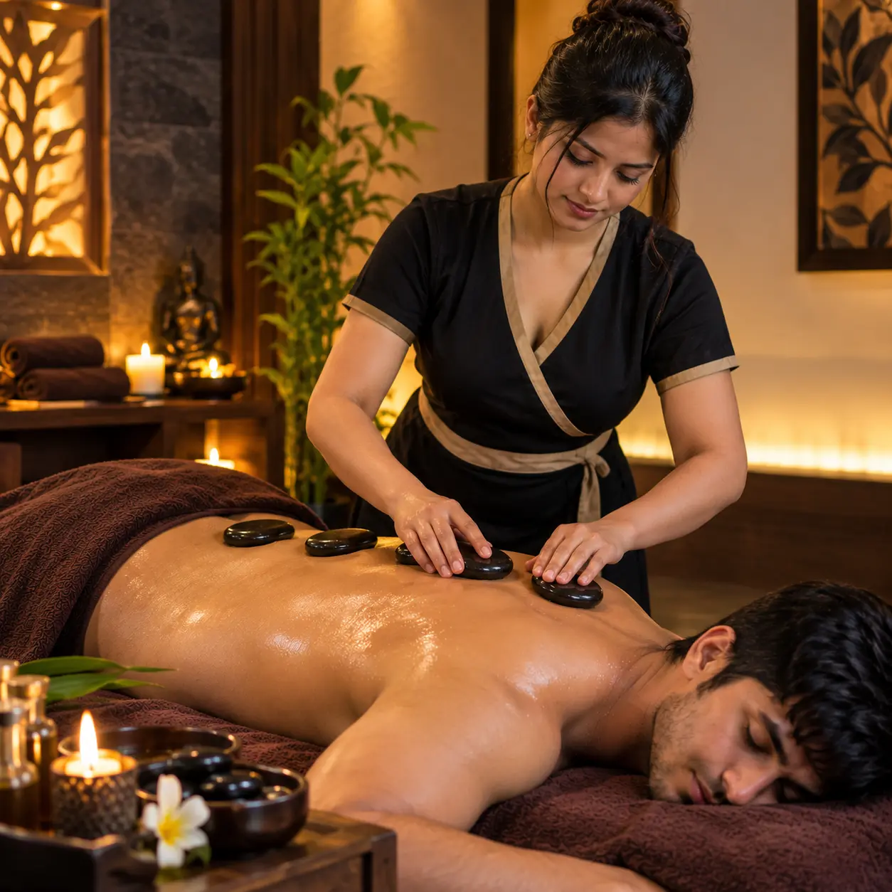 Hot Stone Massage in Cuttack at Swarna Spa